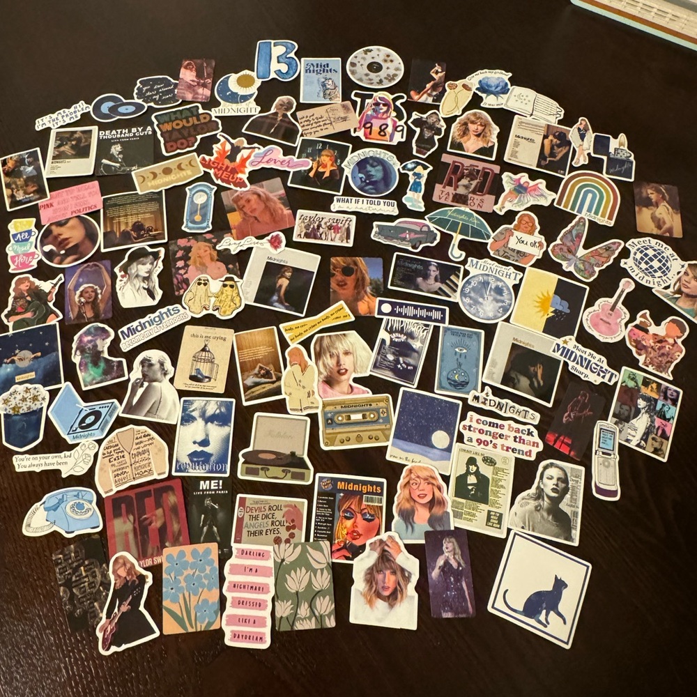 NEW 100 Taylor Swift Stickers Midnights Eras Tour Merch Swiftie